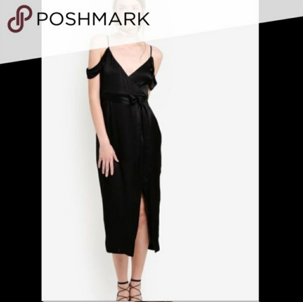 Leah Bardot Satin Dress